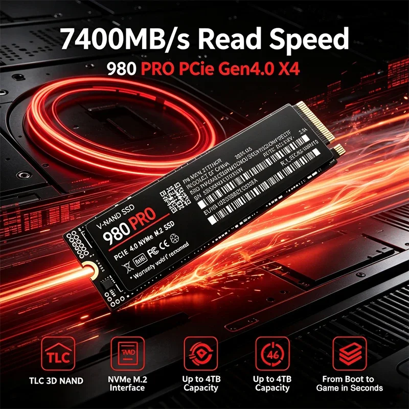Gaming M.2 NVMe SSD 980 PRO PC - огляд і ціна M.2 Nvme 4Tb Pcie 4.0 Ssd